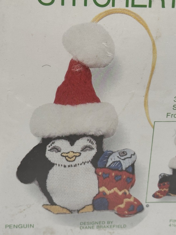 Sunset Stitchery Penguin Ornament Kit 4.5” Finished Size