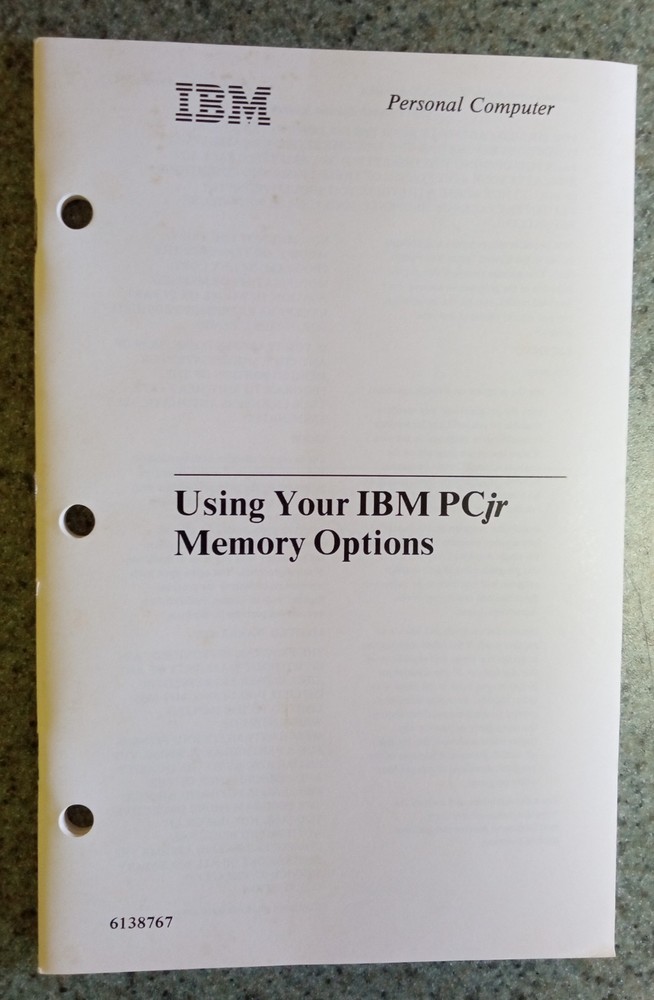 IBM PCjr Hardware Reference Library Guide to Operations 1983 First Edition. LOOK