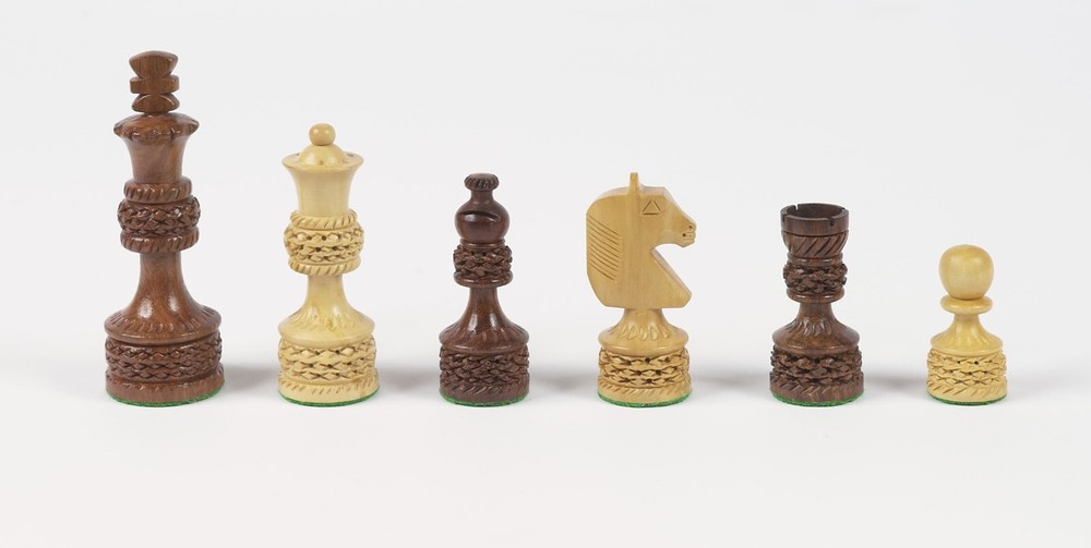 Designer Staunton Chessmen with Two Extra Queens