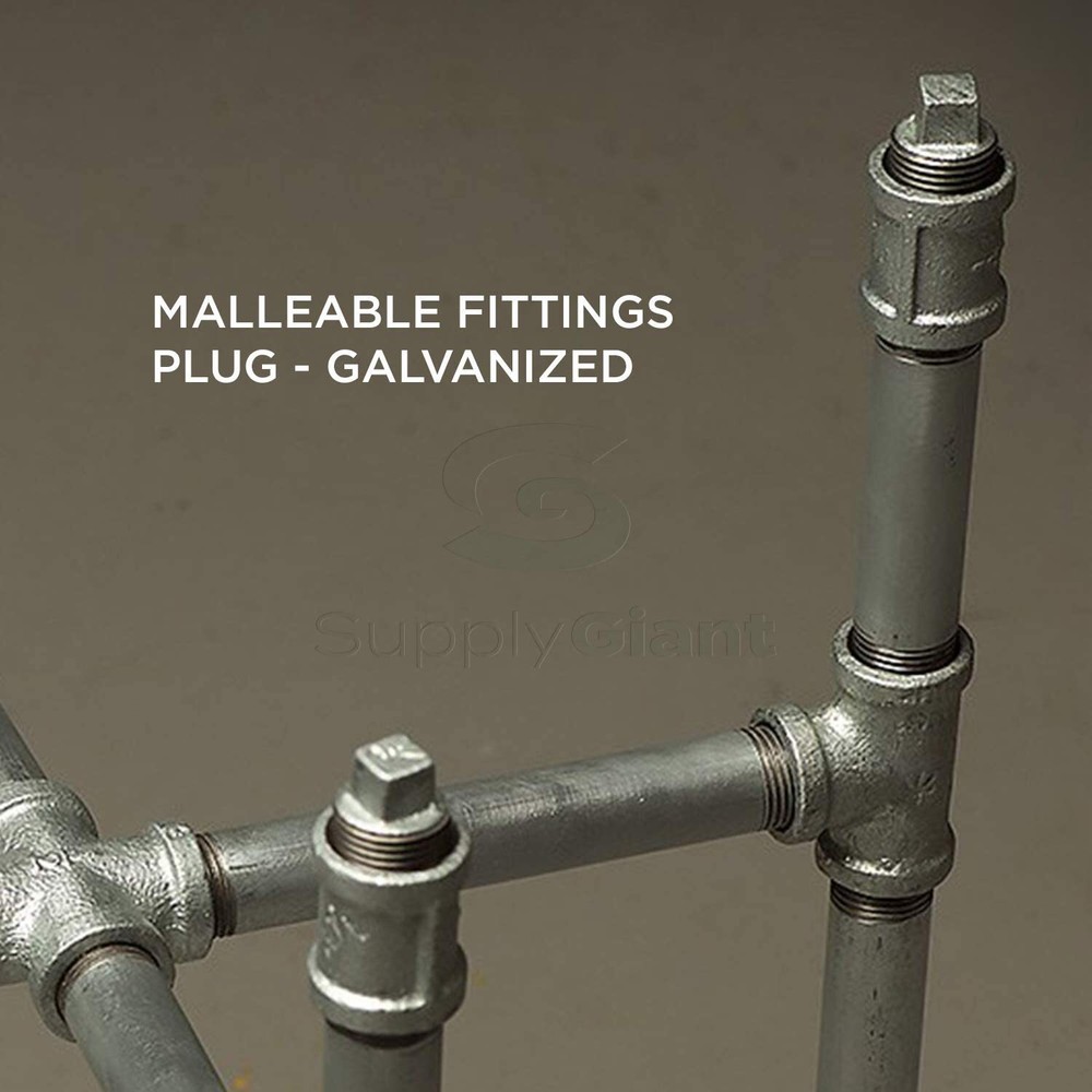 6" MIP Galvanized Malleable Iron Plug with Square Head