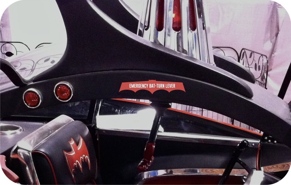 CUSTOM BATMOBILE EMERGENCY BAT-TURN LEVER DASH PLATE PROP BATMAN 1966