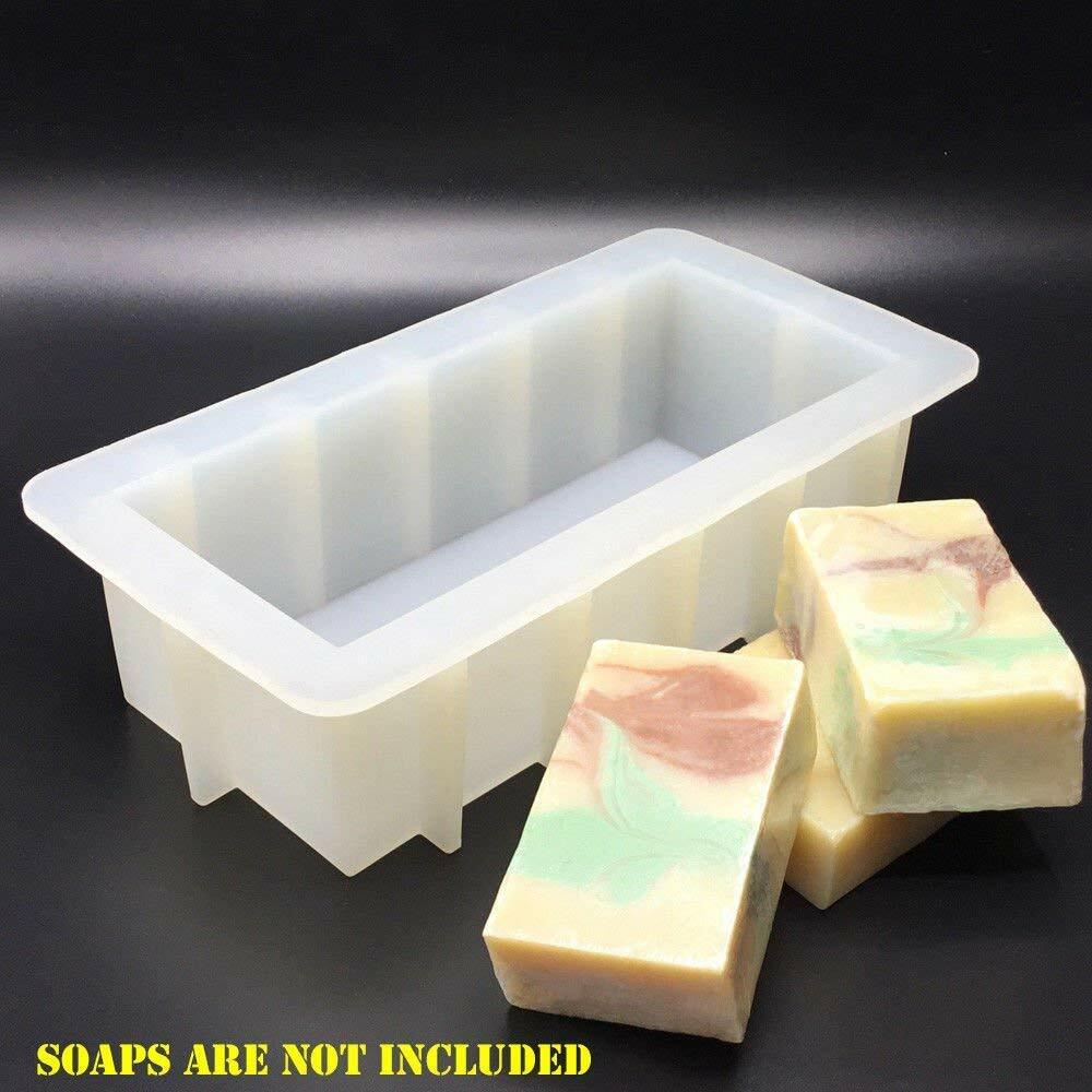 Rectangular White Silicone DIY Rectangle 42oz Mould Loaf Soap Mold 8” US Stock