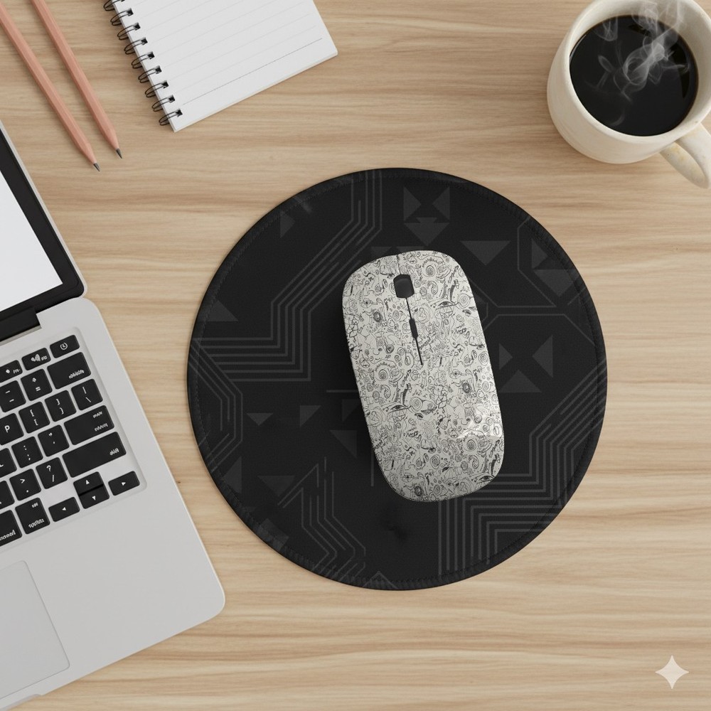 Doodles Faces Whimsical Pattern, Optical Wireless Mouse, Desktop Laptop Mice