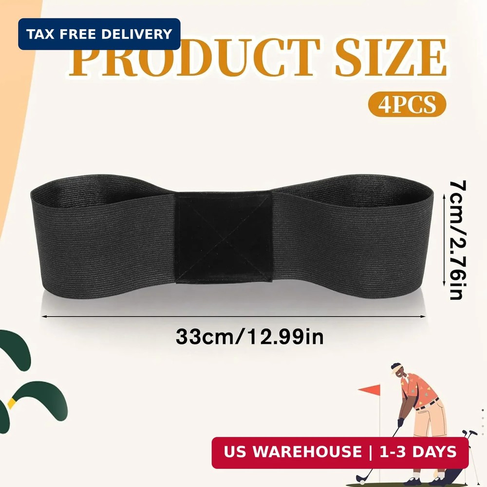 Swing Correcting Arm Band, 4 Pack Elastic Golf Swing Trainer Golf Swing Training