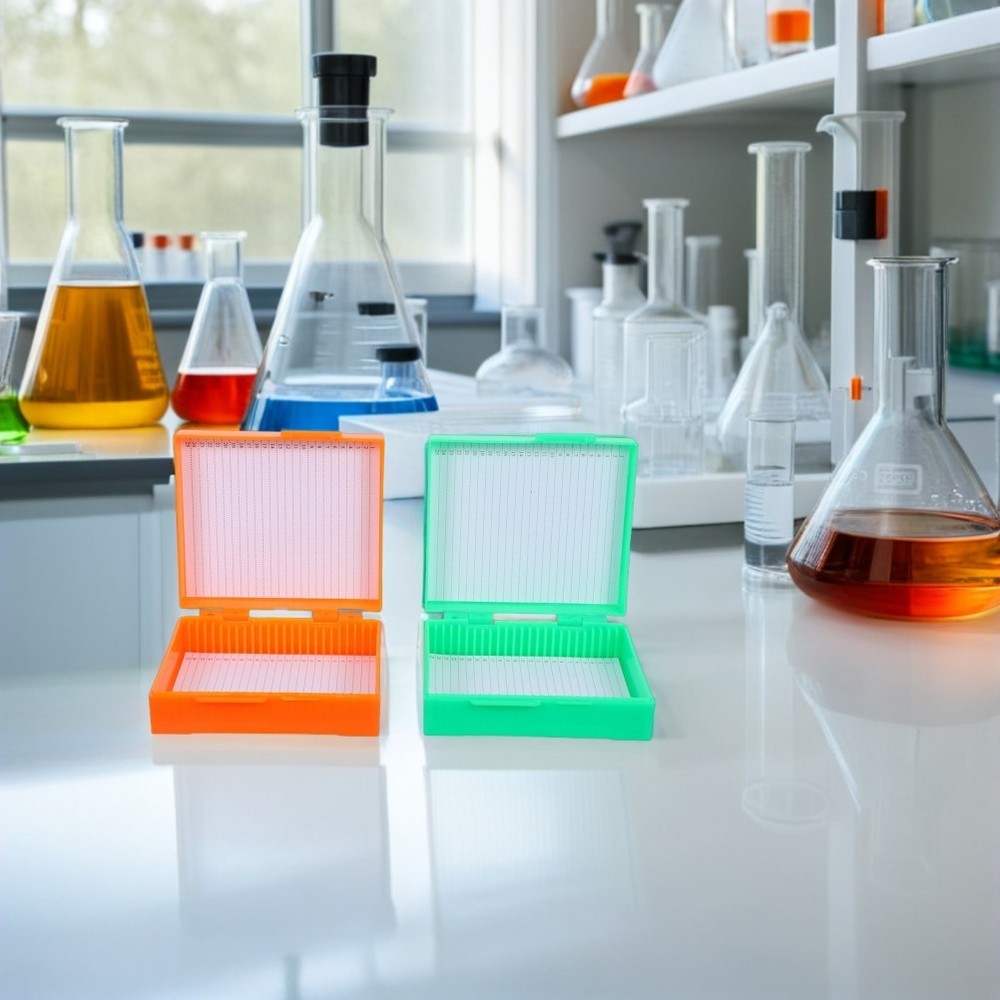 4 Pcs Microscope Accessories Slide Case Plastic Rectangle Holder Storage