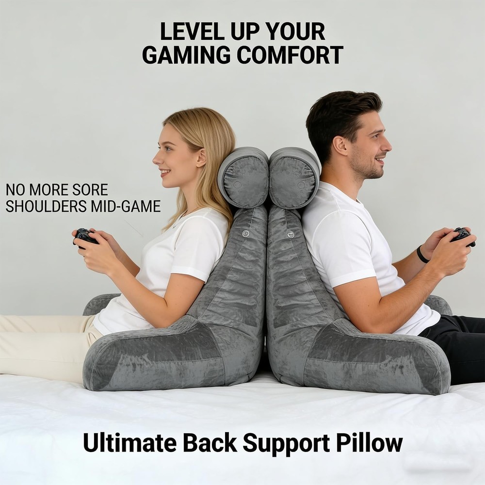 Comfy Back Support Pillow with Side Pocket & Handle