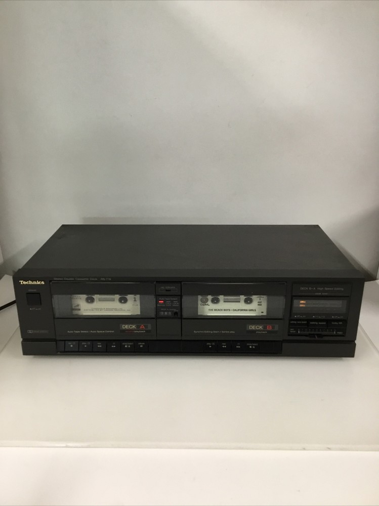 Technics Stereo Double Cassette Deck Player RS-T19 - Tested Working READ DESC!