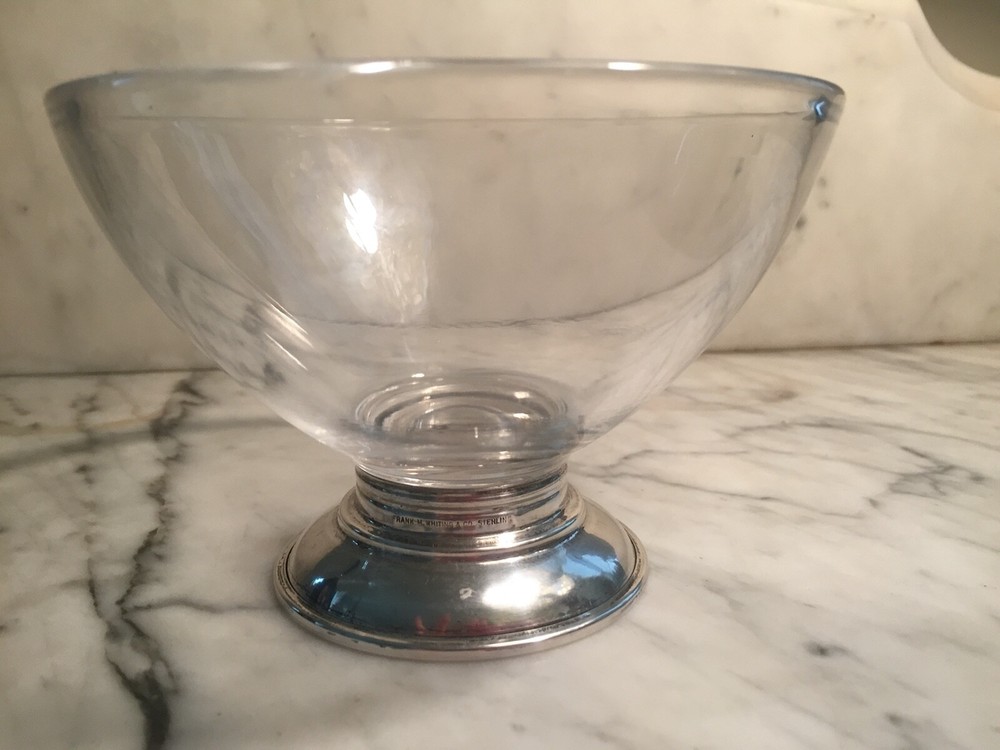 Frank M. Whiting & Co. Sterling Silver Base Glass Bowl