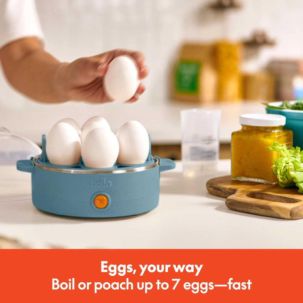Electric Egg Cooker, 7 Eggs Capacity Tray, Single Stack, for Poached, Scrambled,