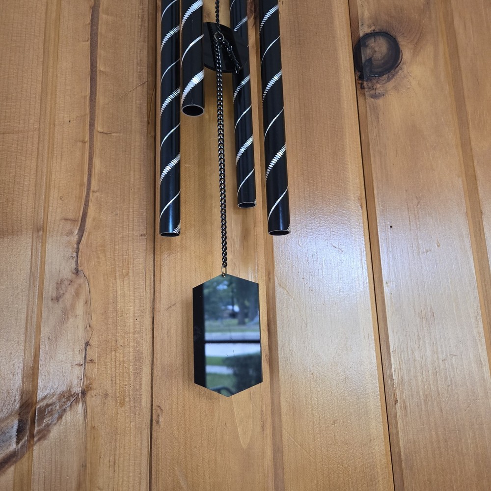 24" Long Black White Stripe Traditional Tuned Wind Chime