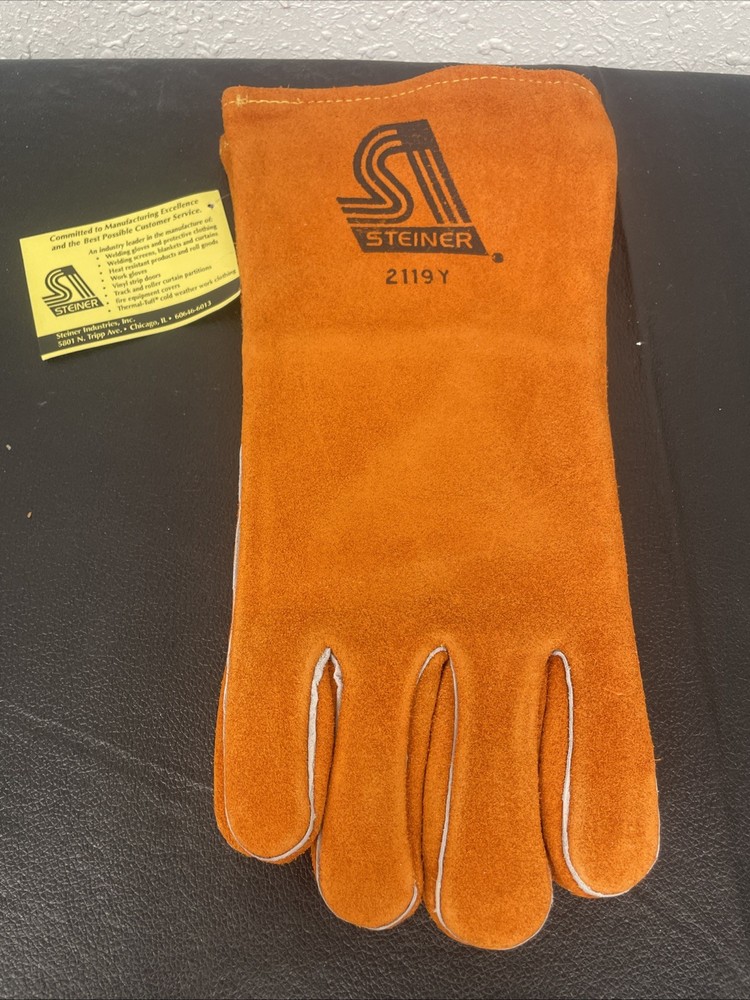 Steiner 2119Y Shoulder Split Cowhide Welding Gloves ThermoCore Lined Medium