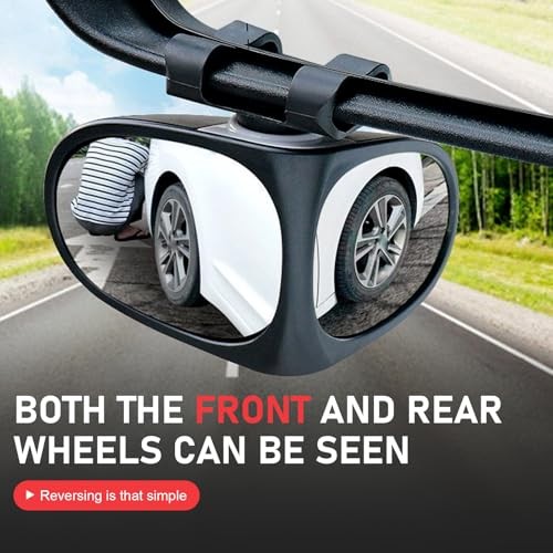 2PCS Car Blind Spot Mirrors, Double-Sided 360° Adjustable Rotating Rear View