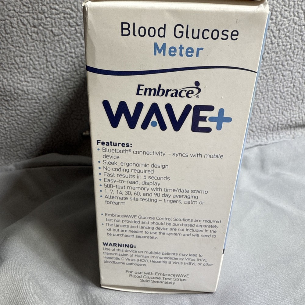 Embrace WAVE+ Bluetooth Diabetes Testing Kit