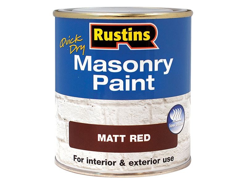 Rustins - Matte Red Masonry Paint 500ml