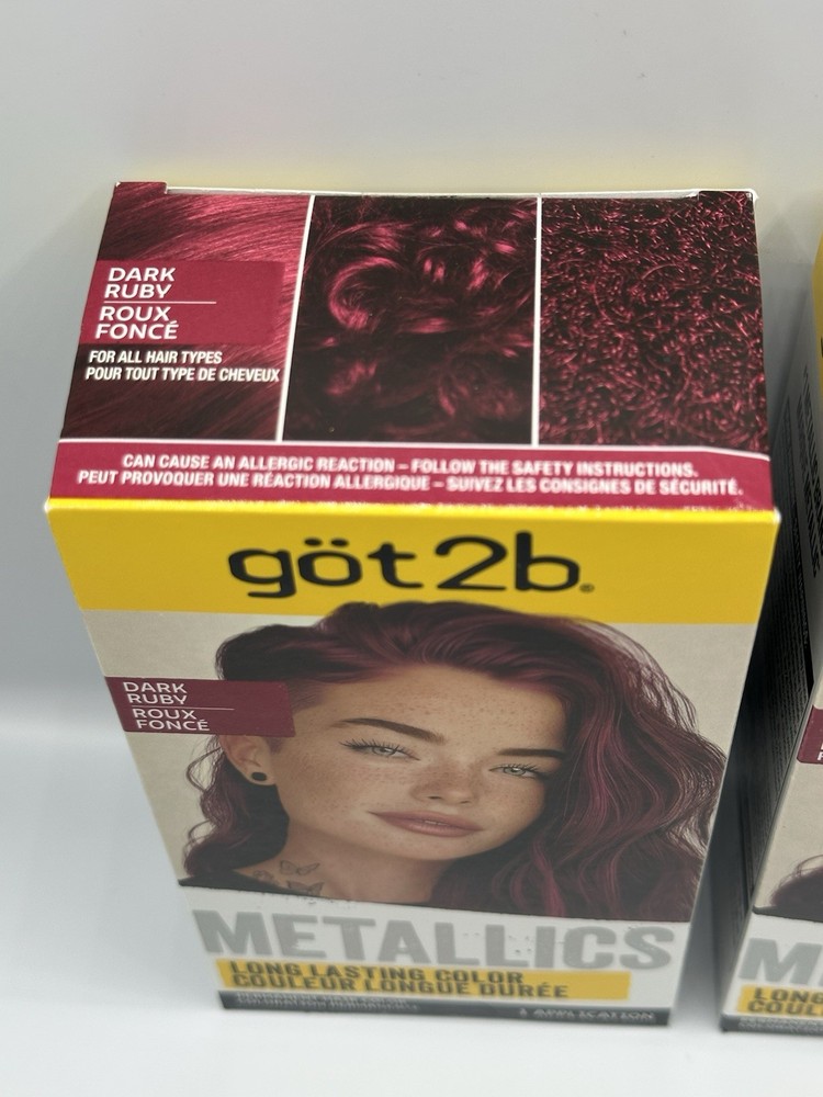 2 Schwarzkopf Got2b Metallics Permanent Hair Color, Dark Ruby