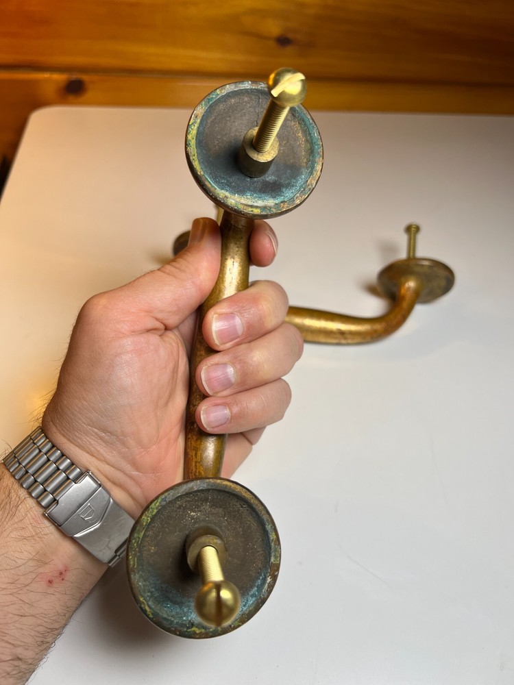 Large Heavy Duty Antique Brass Bronze Dummy Door Pull Pulls Handle Handles Set