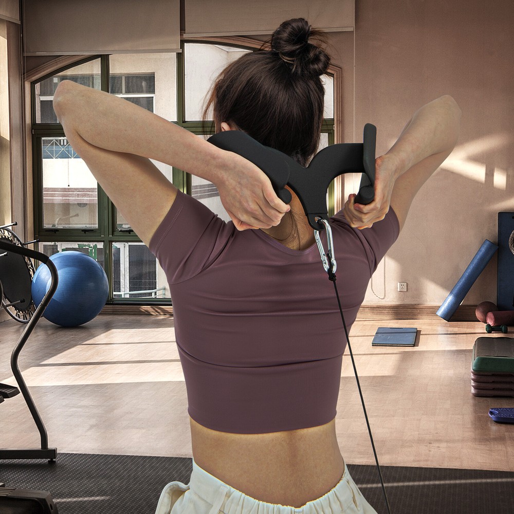 Back Strength Training Bicep Tricep Handle Grips LAT Pulldown Attachment Set
