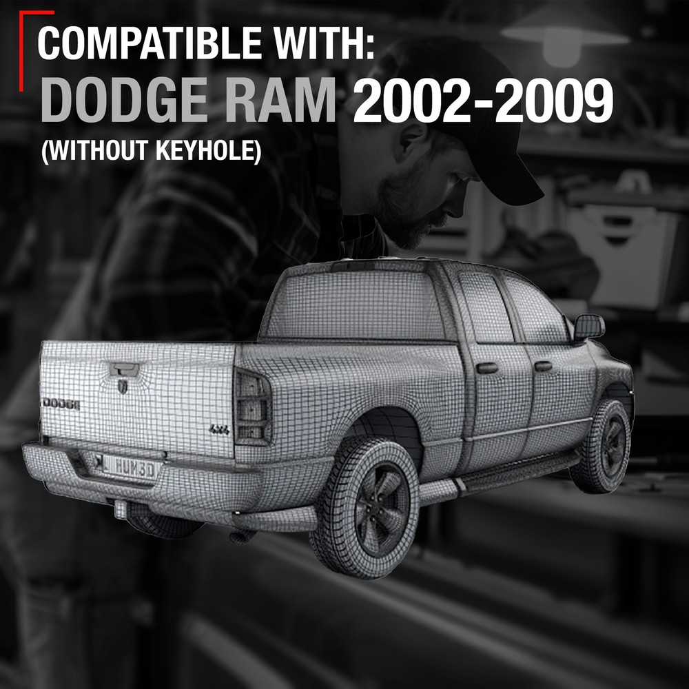 Tailgate Handle w/ Camera Hole for Dodge Ram 1500, Ram 2500, Ram 3500 - Textu...