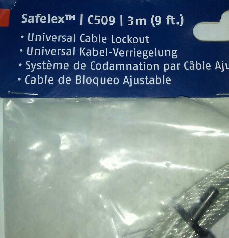 ABUS SAFELEX C509, UNIVERSAL CABLE LOCKOUT, 9', 3m, NEW, FREE SHIP