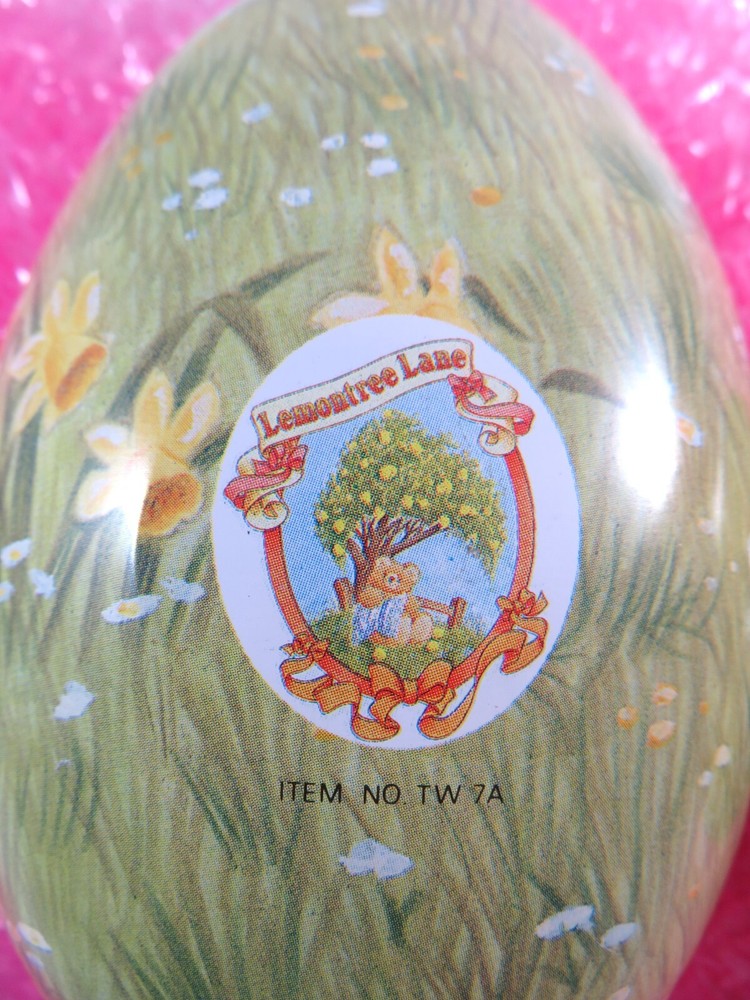 Nesting Empty Tin Easter Eggs Lemontree Lane Teddy Bear Lithographs Large & Med