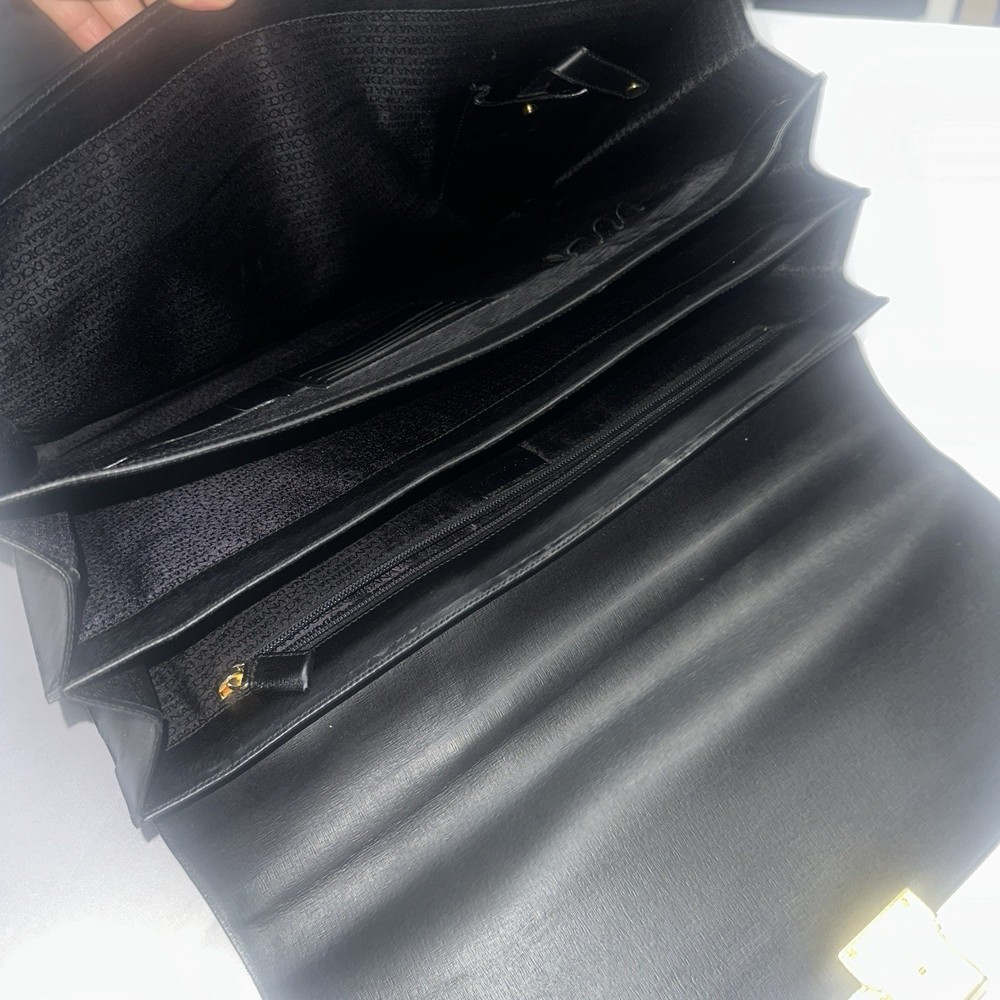 Dolce & Gabbana Men’s Black Briefcase/Document Case Top Handle Push Lock