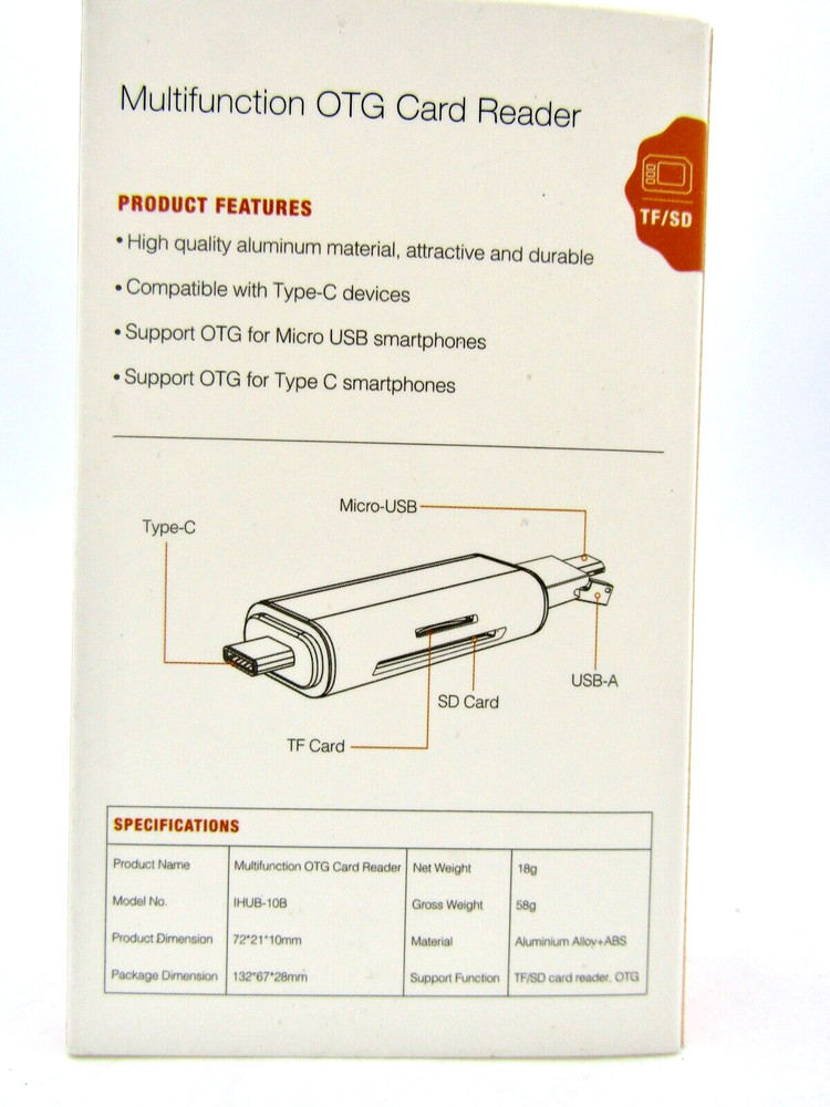 (20X) Multifunction OTG Card Reader USB C / Micro USB Adapter - NEW