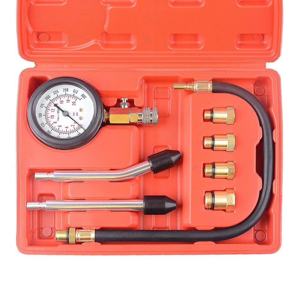 Engine Cylinder Compression Gauge Tester Kit Gas Engine Diagnostic Testing Tool.