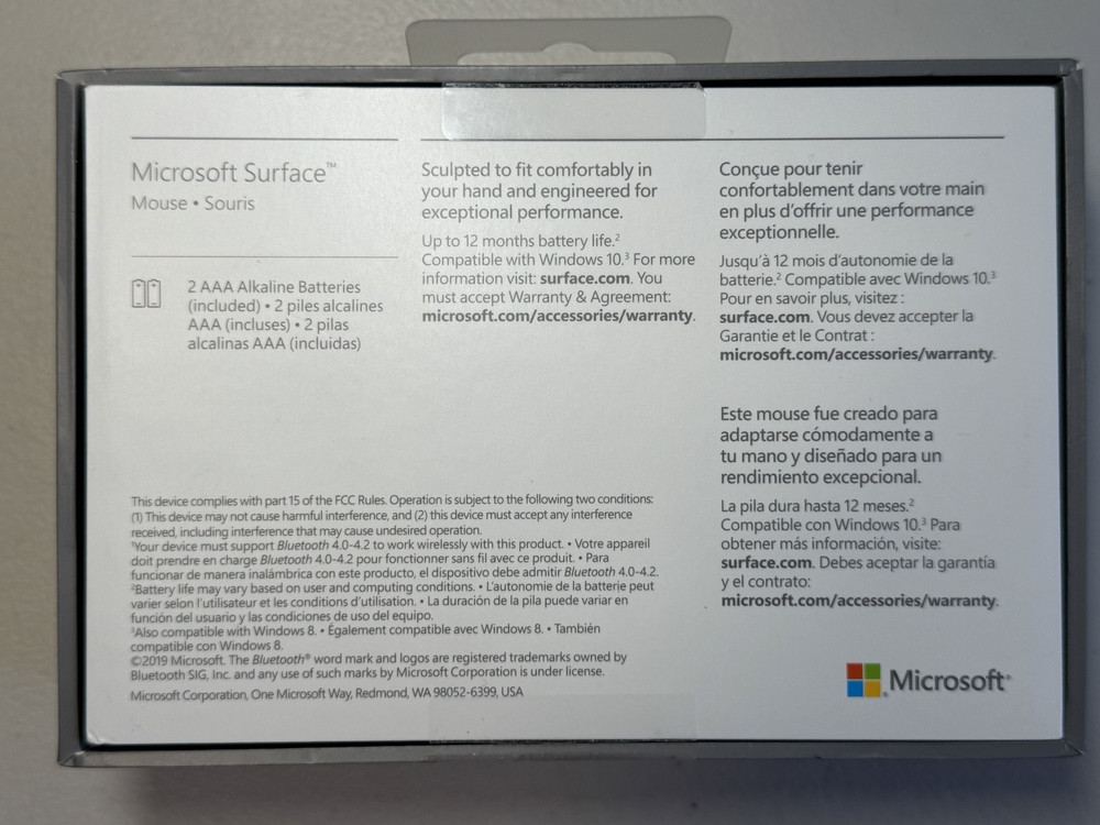 Microsoft Surface Wireless Mouse Bluetooth 4.0 Gray BlueTrack 3YR-00001