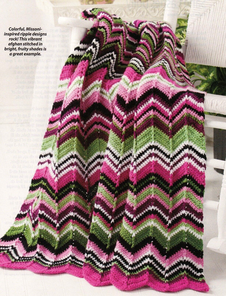 CHARMING Fruit Salad Throw Afghan/Crochet Pattern INSTRUCTIONS ONLY