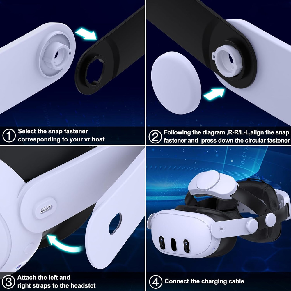 Head Strap for Quest 2/Quest 3/Quest 3S, Comfort Head Strap for Elite Strap Repl