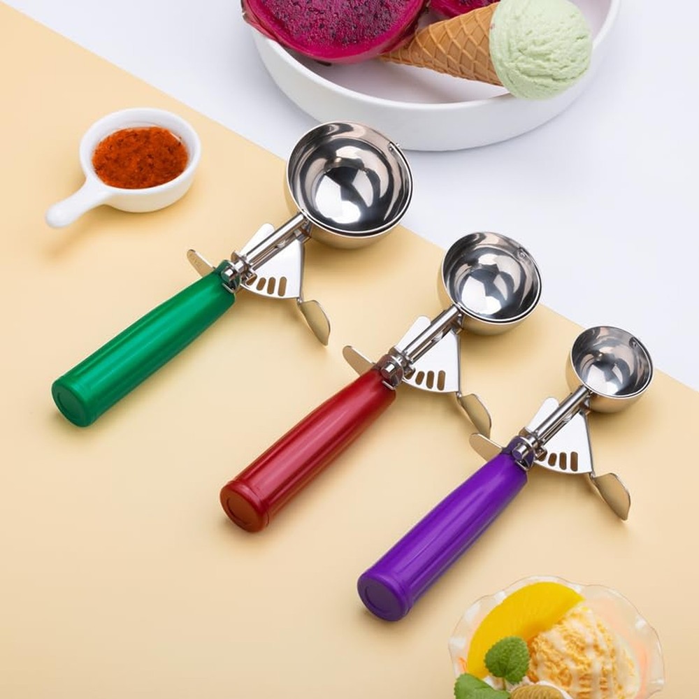 Ice Cream Scoop, Ice Cream Scooper Set Include Different Sizes, Heavy Duty Ic...