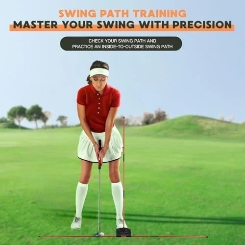 Pro Golf Alignment Sticks Holder - Golf Training Aid for Swing Plane & Path Red.