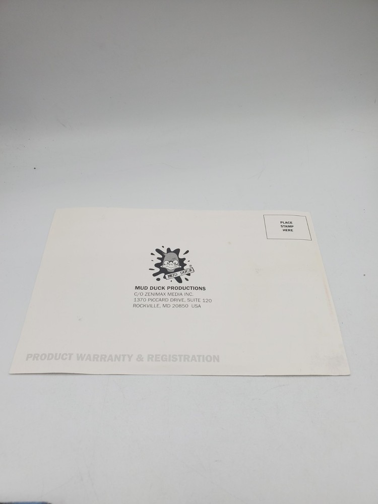 Mud Duck Registration Reg Card Insert Only