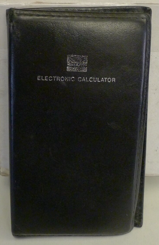 Sharp EL-8130A Elsi Mate Calculator w/Leather Case & Manual - NON FUNCTIONAL