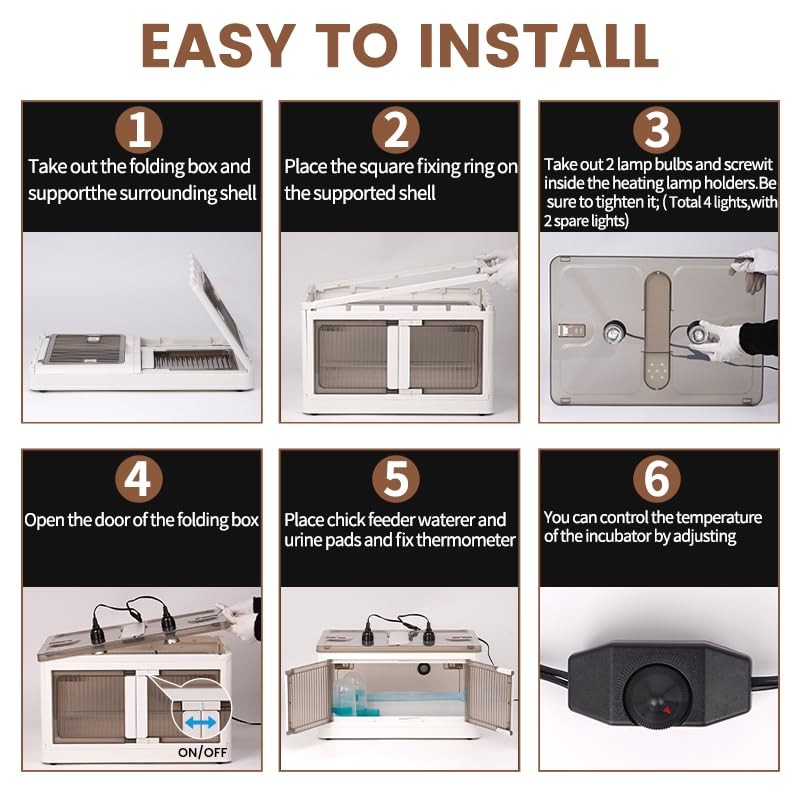 Brooder Box for Chicks Quail Brooder Box with Thermostat Poultry Heater