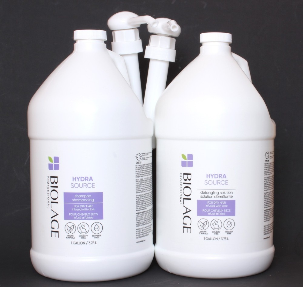 Biolage Hydra Source Shampoo And detangling Solution Gallon with Pumps