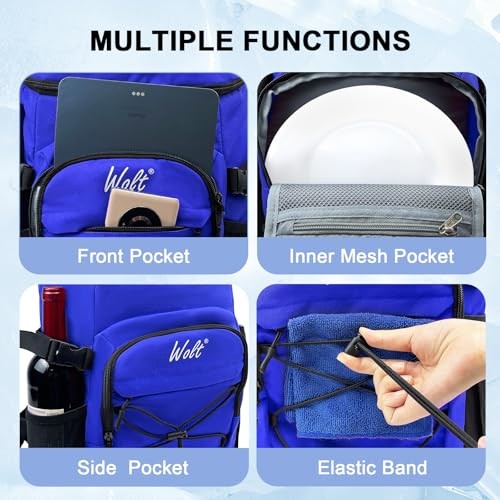 Cooler Backpack,24 Cans Insulated Backpack Cooler Leakproof,Lightweight Navy