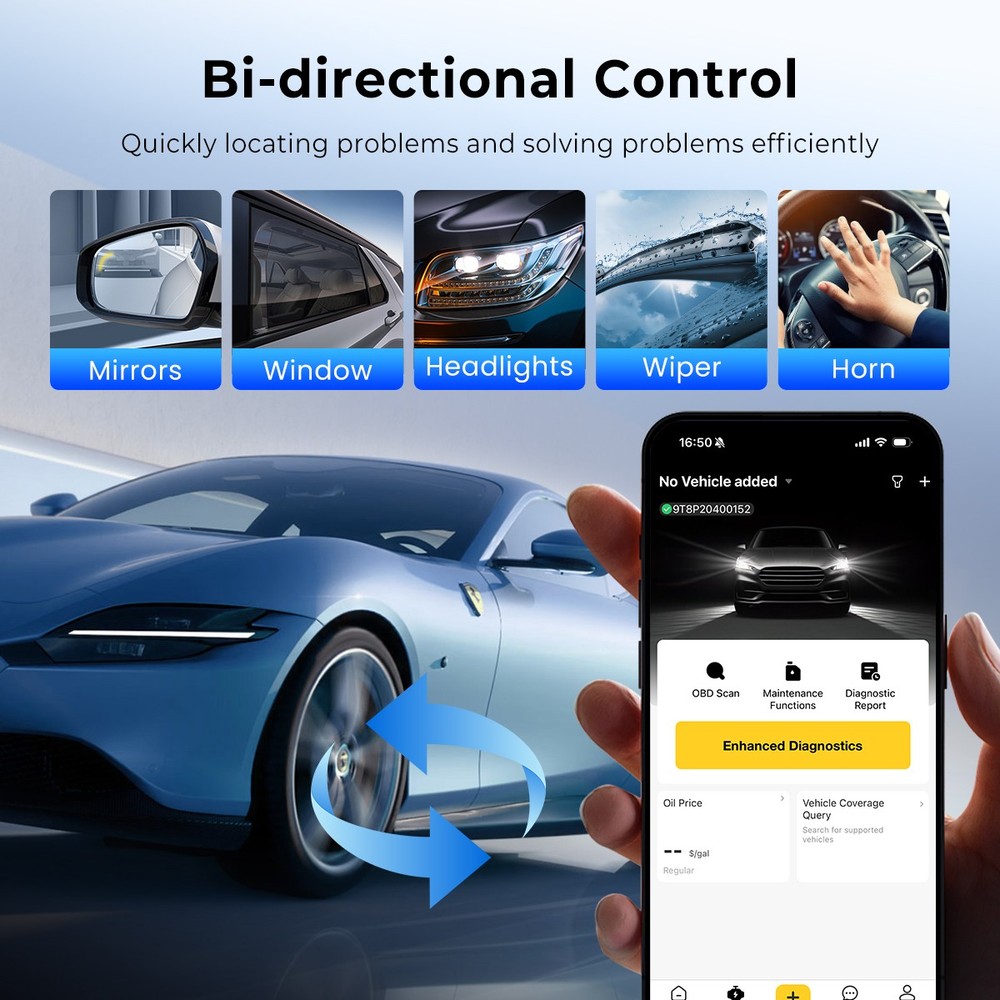 MUCAR BT200 MAX Auto OBD2 Scanner Full System AI Diagnostic Tool For Android/IOS