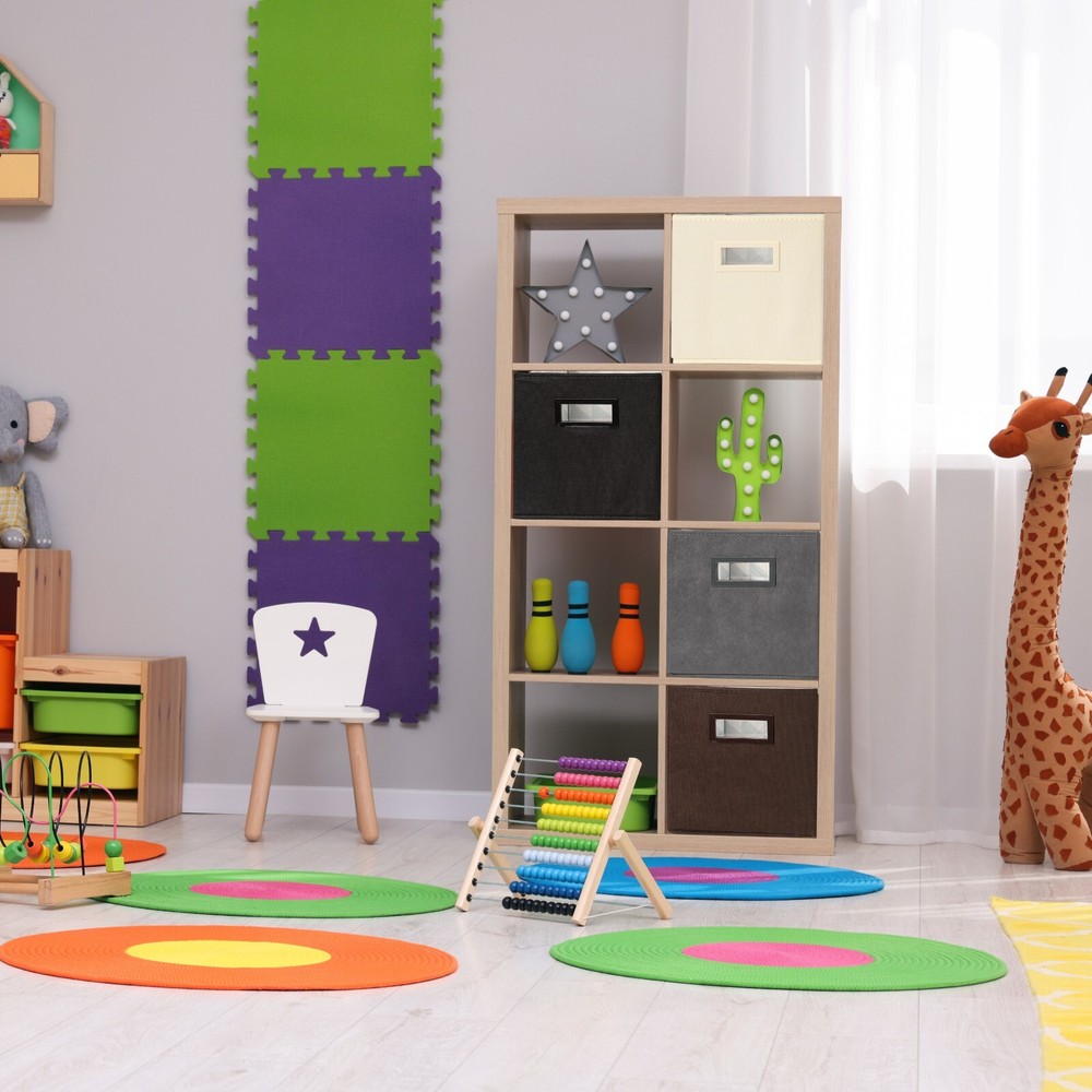 Superio Fabric Organizing Bin, 11" Brown Fabric Cube 6-Pack