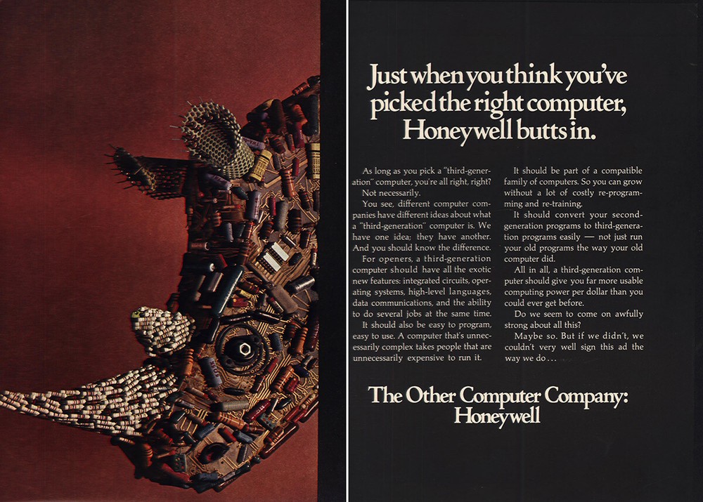 1968 Honeywell: Right Computer Butts In Vintage Print Ad