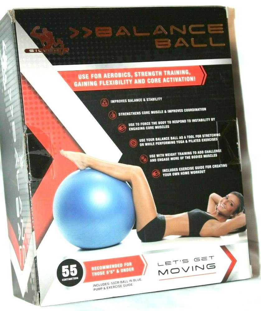Silver 1 55cm Blue Balance Ball w/ Pump