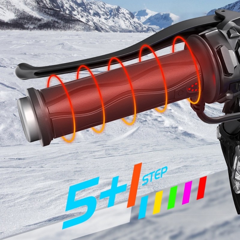 Handlebar Grips with Electric Heating Adjustable Warmth for Motorcycles Durable