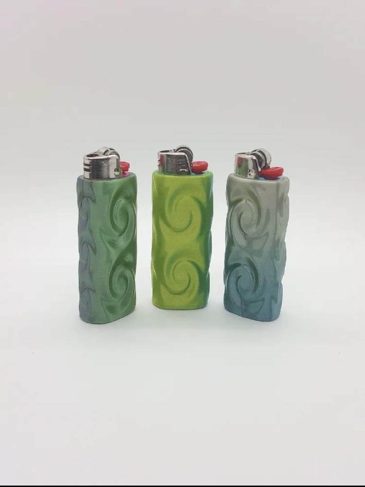 3D Printed Lighter Sleeve Case – Fits Bic – Textured Custom Designs