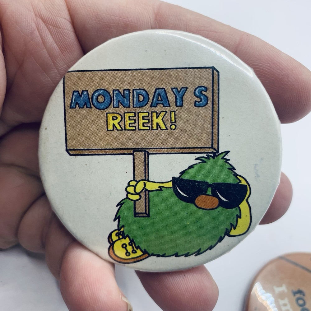 Button Pin Mondays Suck