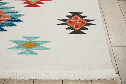 Transitional Decor Transitional White 5'3'' x 7'6'' Area-Rug, Easy-Cleaning,