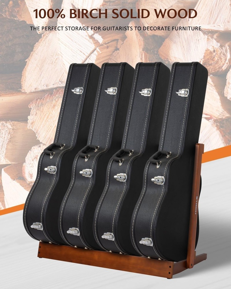 Guitar Case Stand, Hardwood Rack, Foldable
