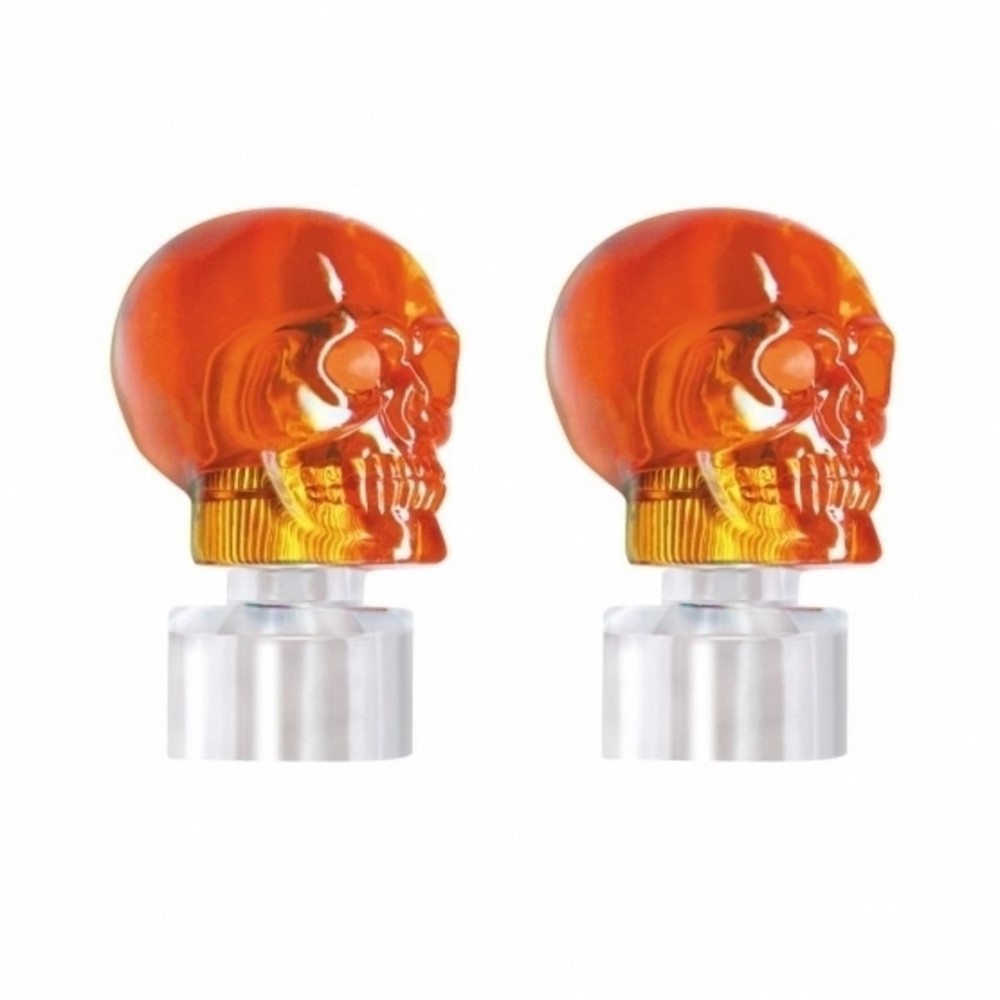 United Pacific 86059 Skull Bumper Guide Top - Amber (2-Pack)