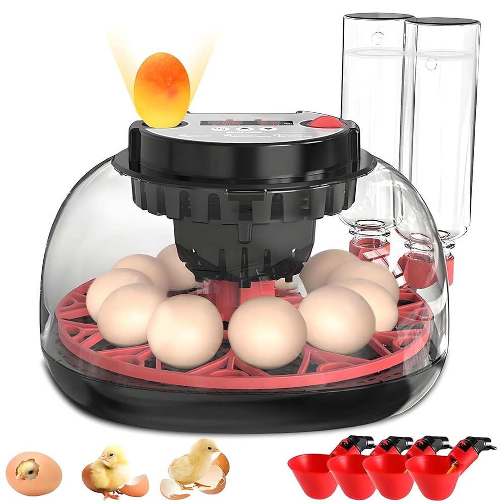 12 Egg Incubator Hatching Automatic Turning Humidity Control Chicken Duck