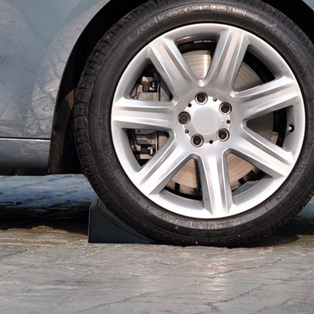 Tebery Solid Rubber Heavy Duty Wheel Chock - by Fasmov 2 Pack, Black
