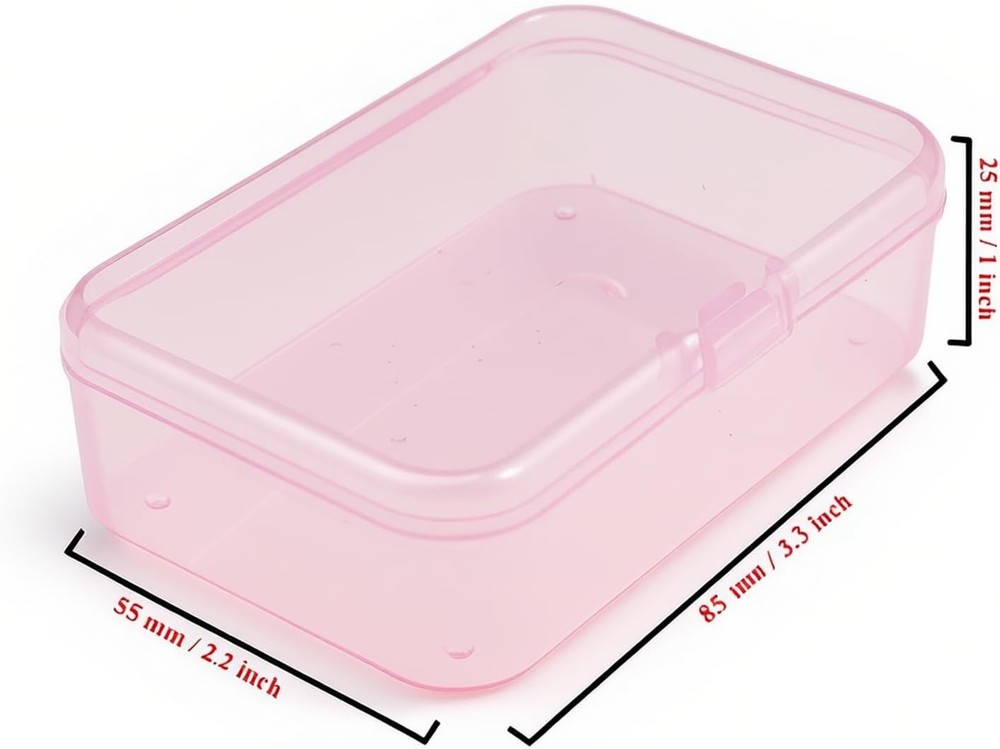 12 Pieces Mini Rectangular Plastic Boxes Empty Storage Organizer Containers w...